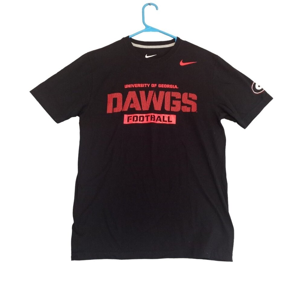 Nike Men's Medium Regular Fit Black University of Georgia Dawgs Football T-Shirt